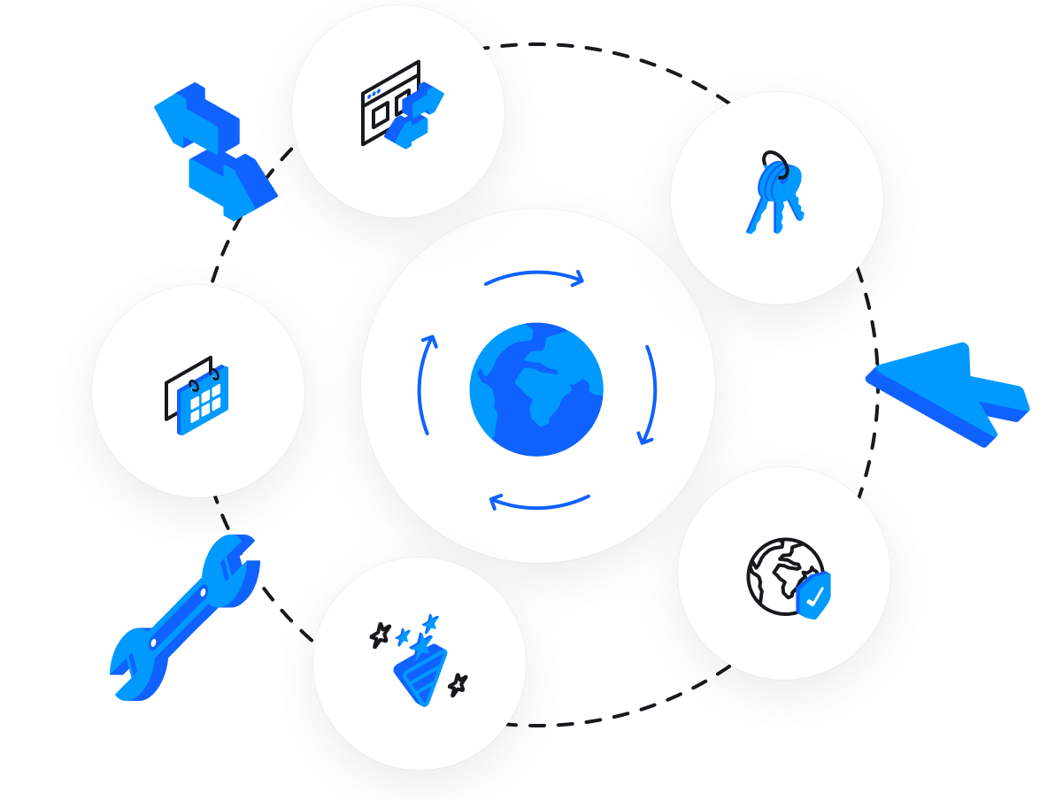 Section Domain Search - Right aligned custom graphic in a container